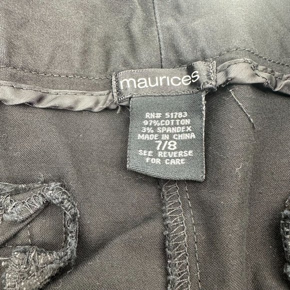 Maurices Womens Black Wide Leg Mid Rise Lightweight Capri Pants Size 7/8 - Picture 4 of 5